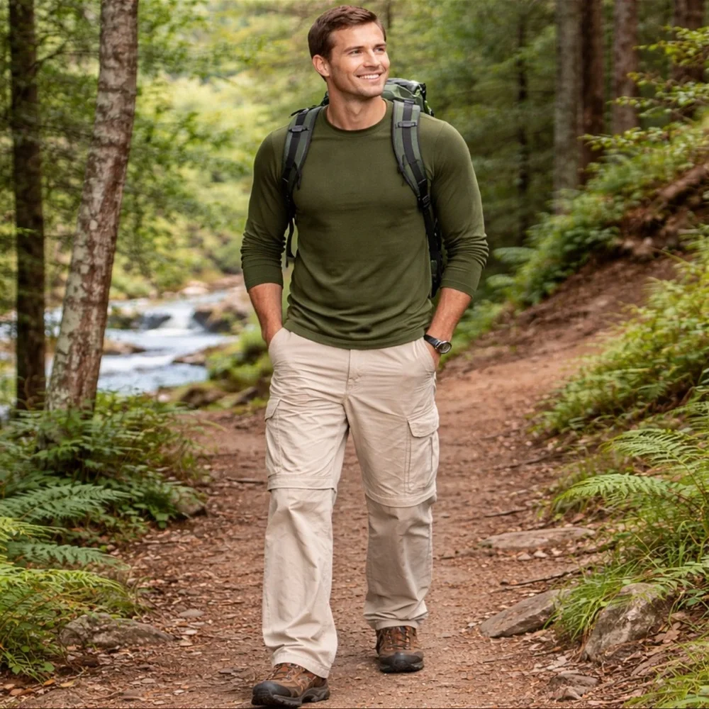 Gander Mtn 36x32 Convertible Cargo Pants Zip Off Khaki